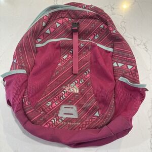 The North Face Youth Recon Squash Backpack Pink Teal Colorful Print School Ready